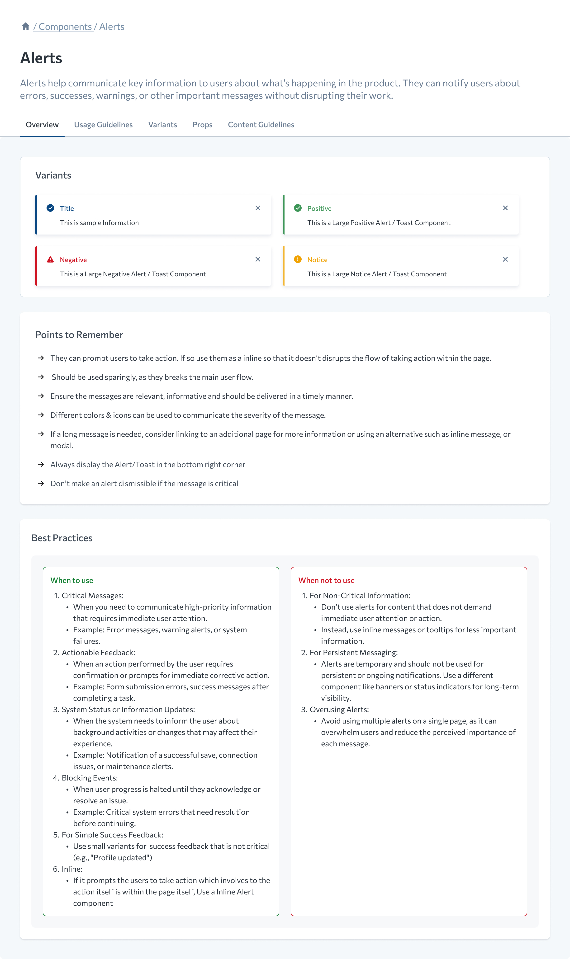 Alerts documentation – Overview