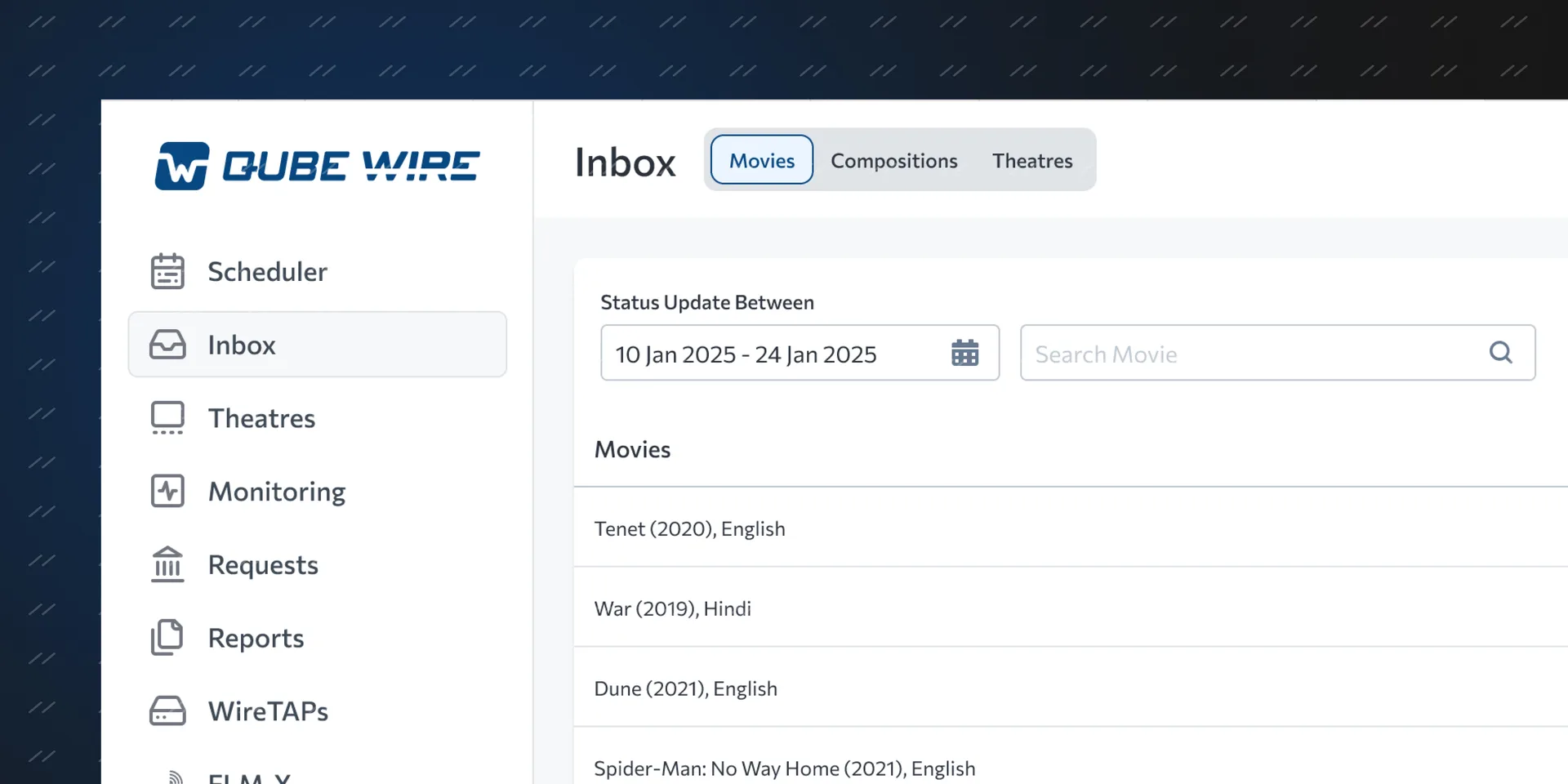 Qube Wire inbox redesigned interface