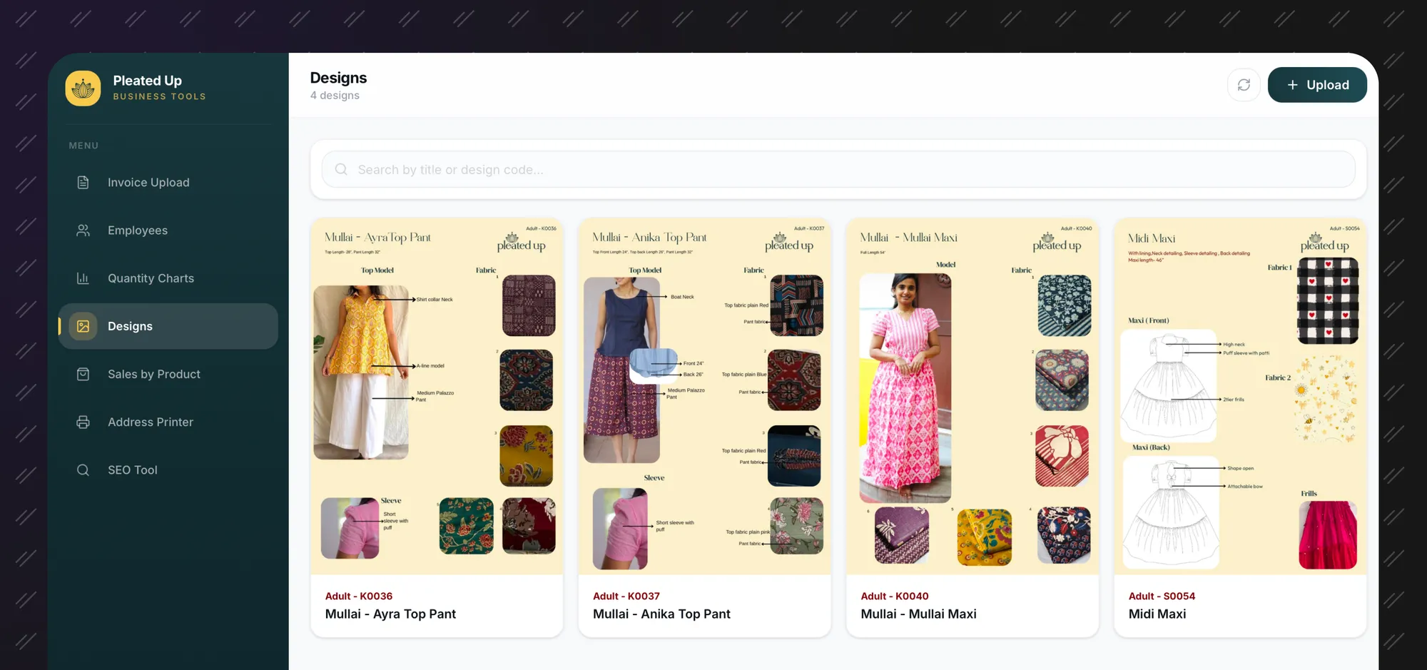 Searchable design asset library